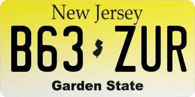 NJ license plate B63ZUR