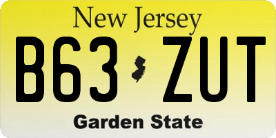 NJ license plate B63ZUT