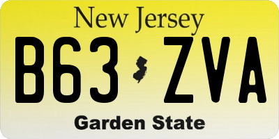 NJ license plate B63ZVA
