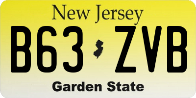 NJ license plate B63ZVB