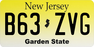 NJ license plate B63ZVG