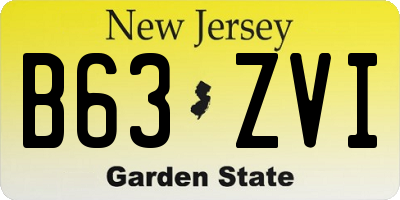 NJ license plate B63ZVI