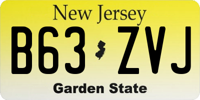 NJ license plate B63ZVJ