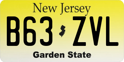 NJ license plate B63ZVL