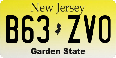 NJ license plate B63ZVO