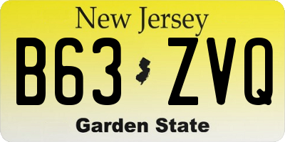 NJ license plate B63ZVQ