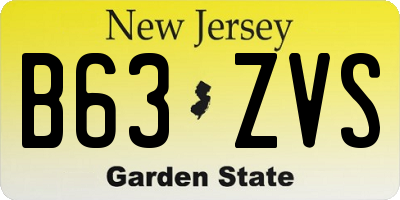NJ license plate B63ZVS