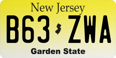 NJ license plate B63ZWA