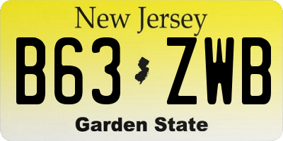 NJ license plate B63ZWB