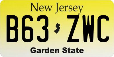 NJ license plate B63ZWC