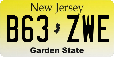 NJ license plate B63ZWE