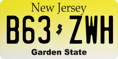 NJ license plate B63ZWH