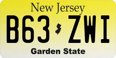 NJ license plate B63ZWI