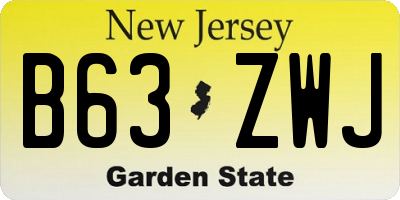 NJ license plate B63ZWJ