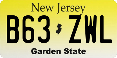 NJ license plate B63ZWL