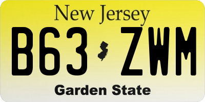NJ license plate B63ZWM