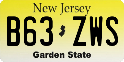 NJ license plate B63ZWS