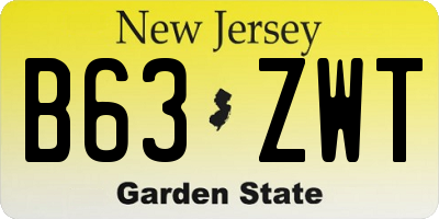 NJ license plate B63ZWT