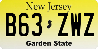 NJ license plate B63ZWZ