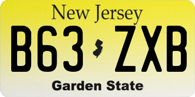 NJ license plate B63ZXB