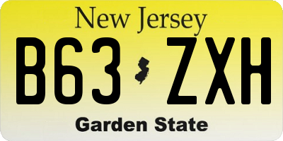 NJ license plate B63ZXH