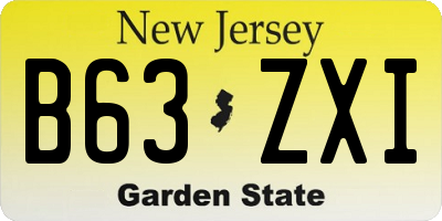 NJ license plate B63ZXI