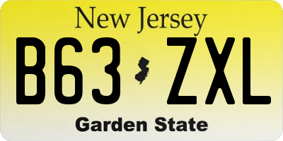 NJ license plate B63ZXL