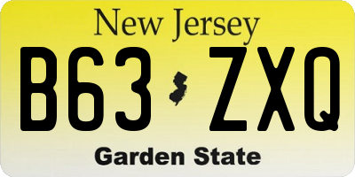 NJ license plate B63ZXQ