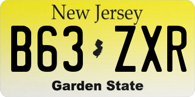 NJ license plate B63ZXR