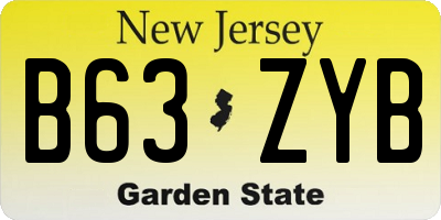 NJ license plate B63ZYB