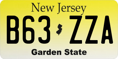 NJ license plate B63ZZA