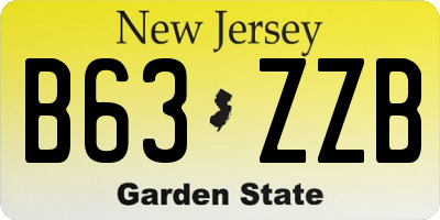 NJ license plate B63ZZB