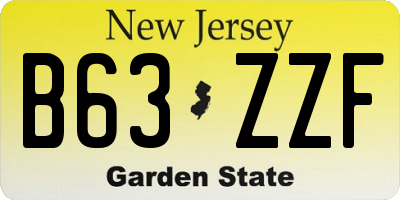NJ license plate B63ZZF