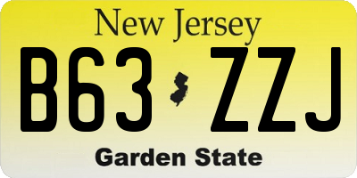 NJ license plate B63ZZJ