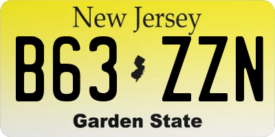 NJ license plate B63ZZN