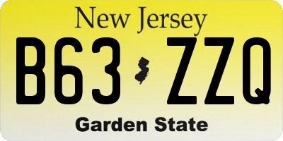 NJ license plate B63ZZQ