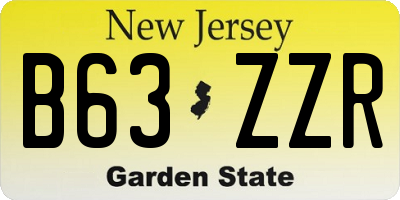 NJ license plate B63ZZR