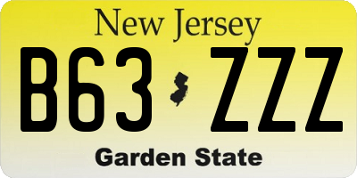 NJ license plate B63ZZZ