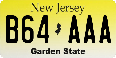 NJ license plate B64AAA