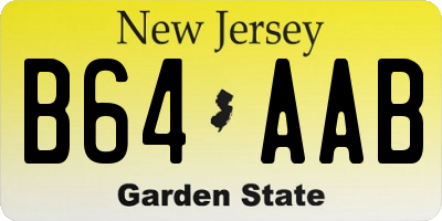 NJ license plate B64AAB