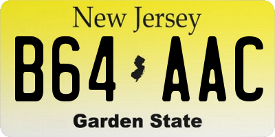 NJ license plate B64AAC