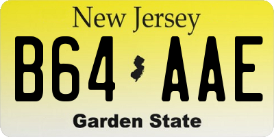 NJ license plate B64AAE