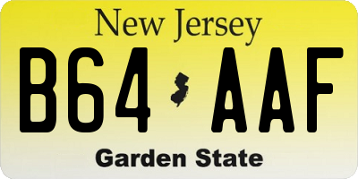 NJ license plate B64AAF