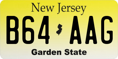 NJ license plate B64AAG