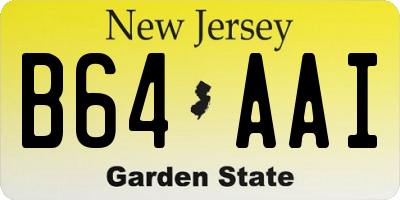 NJ license plate B64AAI