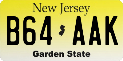 NJ license plate B64AAK