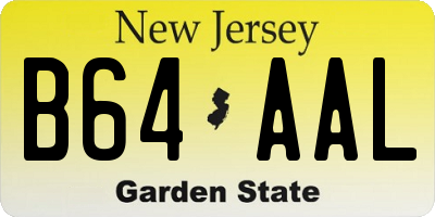 NJ license plate B64AAL