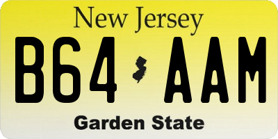 NJ license plate B64AAM
