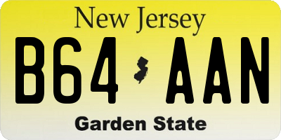 NJ license plate B64AAN
