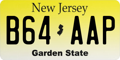 NJ license plate B64AAP
